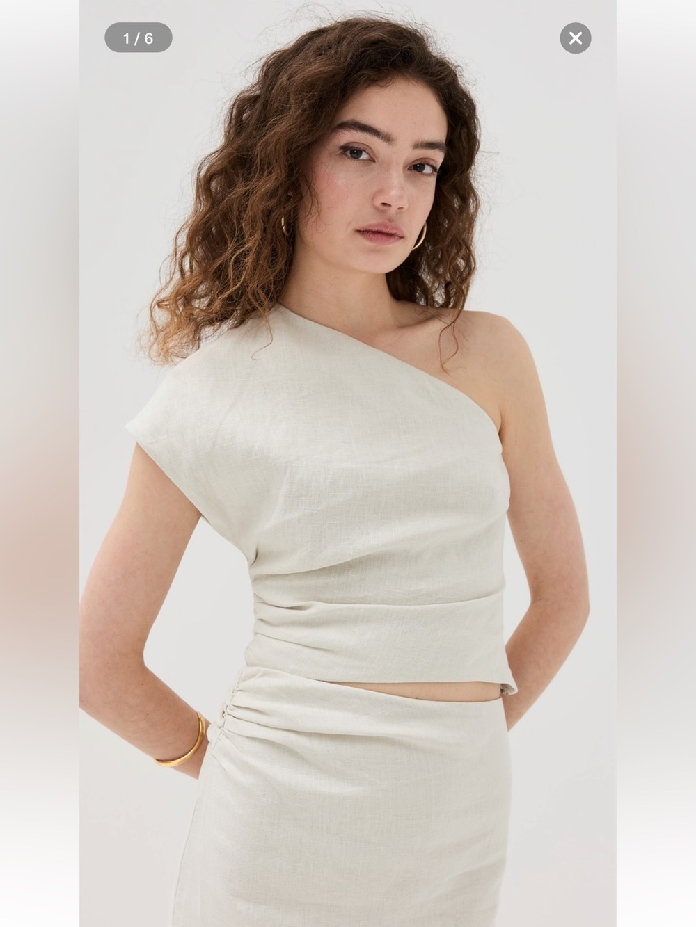 SIR. Affogato Asymmetric Top in Ecru - Picture 1 of 15